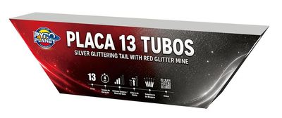 PLACA 13 TUBOS - SILVER GLITTERING TAIL WITH RED GLITTER MINE