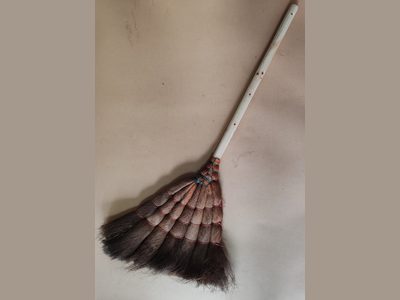 Palm fiber broom